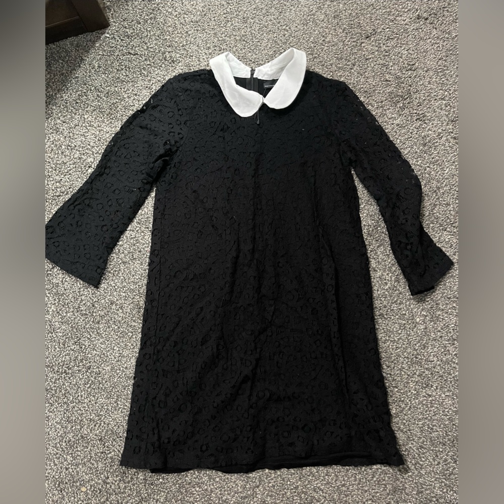 Black Zara dress with white collar